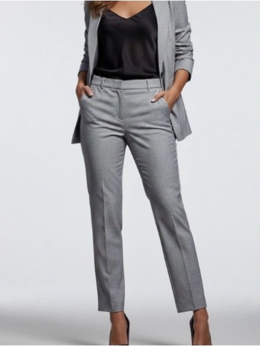 Banana Republic Avery Fit Herringbone Tailored Ankle Pant Gray Size 6